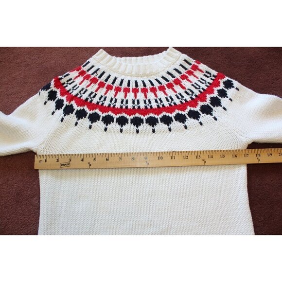 J. Crew Fair Isle Knit Sweater XS Crew Neck Long Sleeve Cotton Christmas - Picture 2 of 7